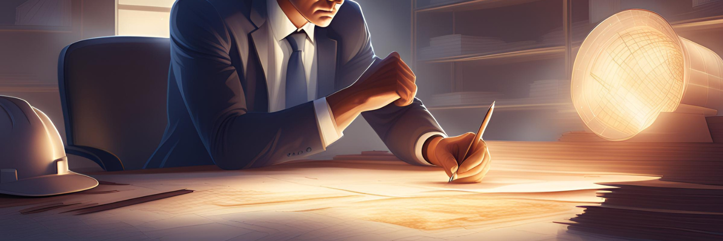 Un homme écrivant sur un papier