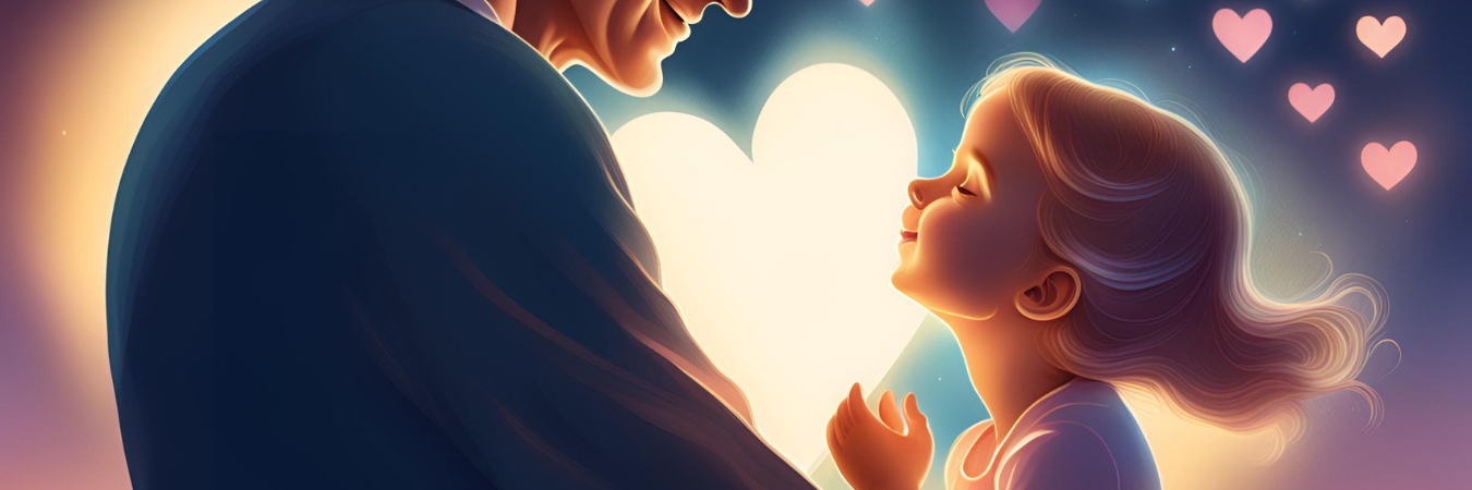 Une fille dans les mains de son père